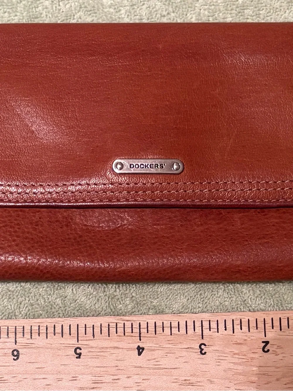 Dockers Brown Genuine Leather Checkbook Wallet